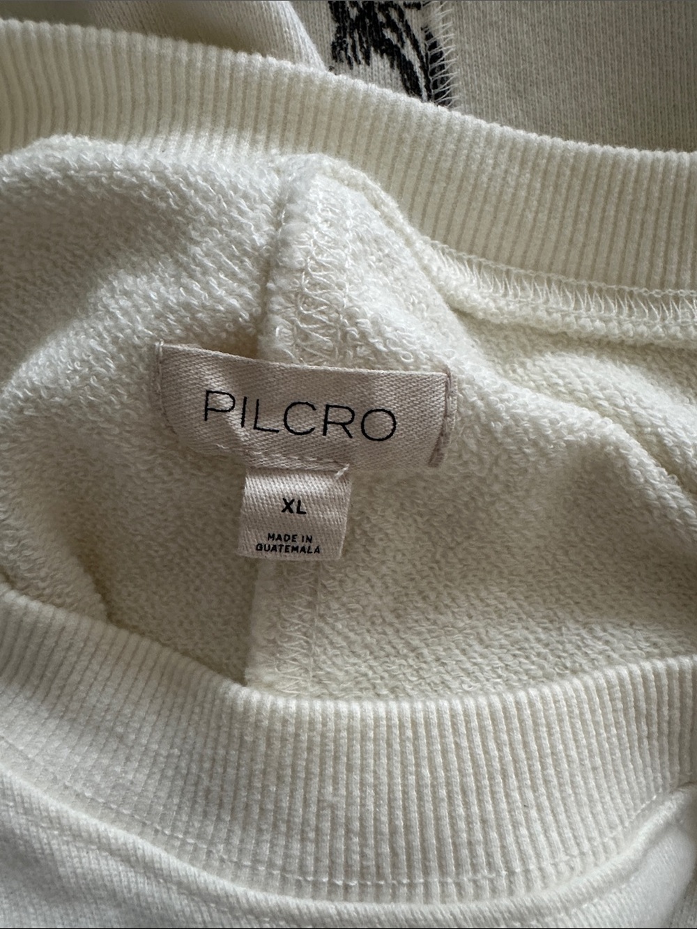 Pilcro Cream Pullover Sweatshirt with Black Botanical & Bird Print - Picture 4 of 4